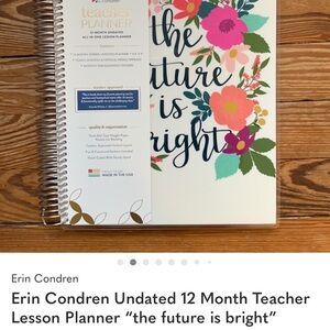 Erin Condren "The Future Is Bright" Floral Undated Teacher Planner